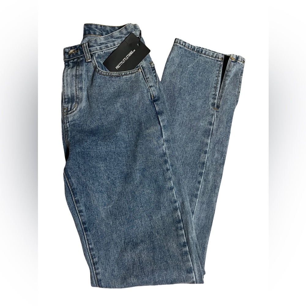 Pretty little things jeans. Tall mid wash split hem. XS, 34 1/2 inseam